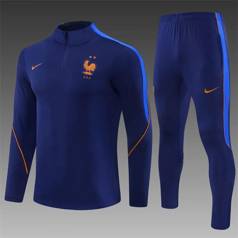 2026-27 France Royal Blue Half-Zip Training Jersey
