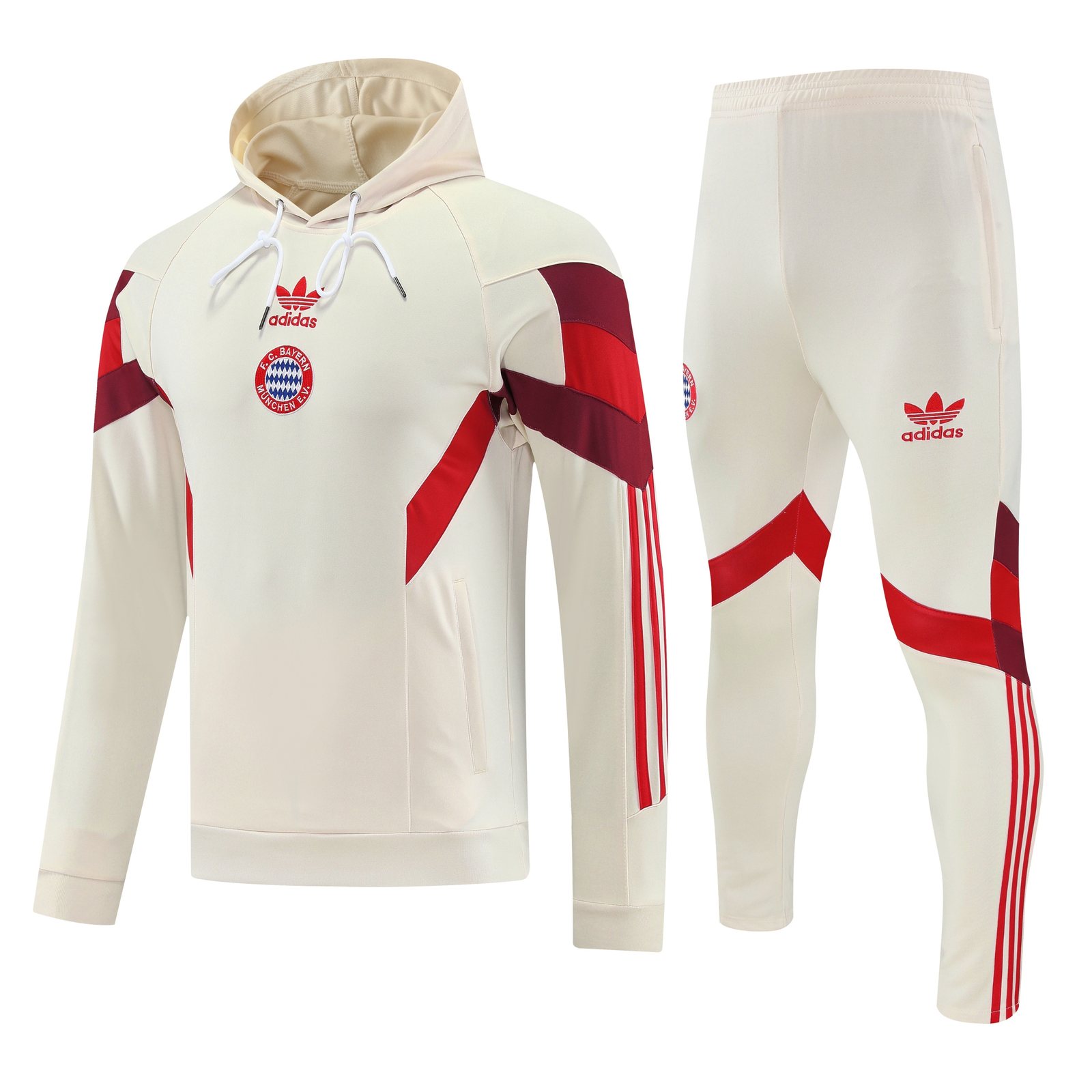 2025-26 Bayern Munich off-white training hooded jersey