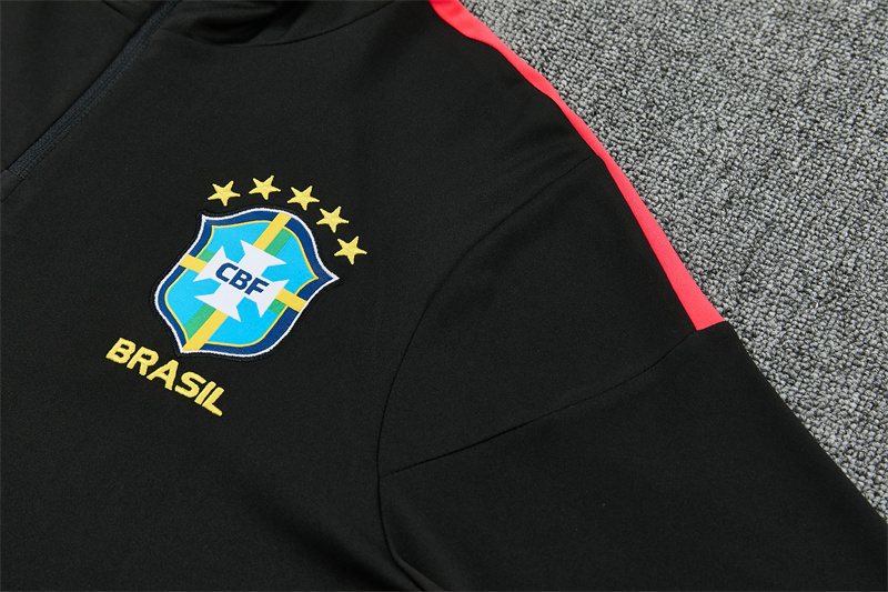 2026-27 Brazil Black Half-Zip Training Jersey
