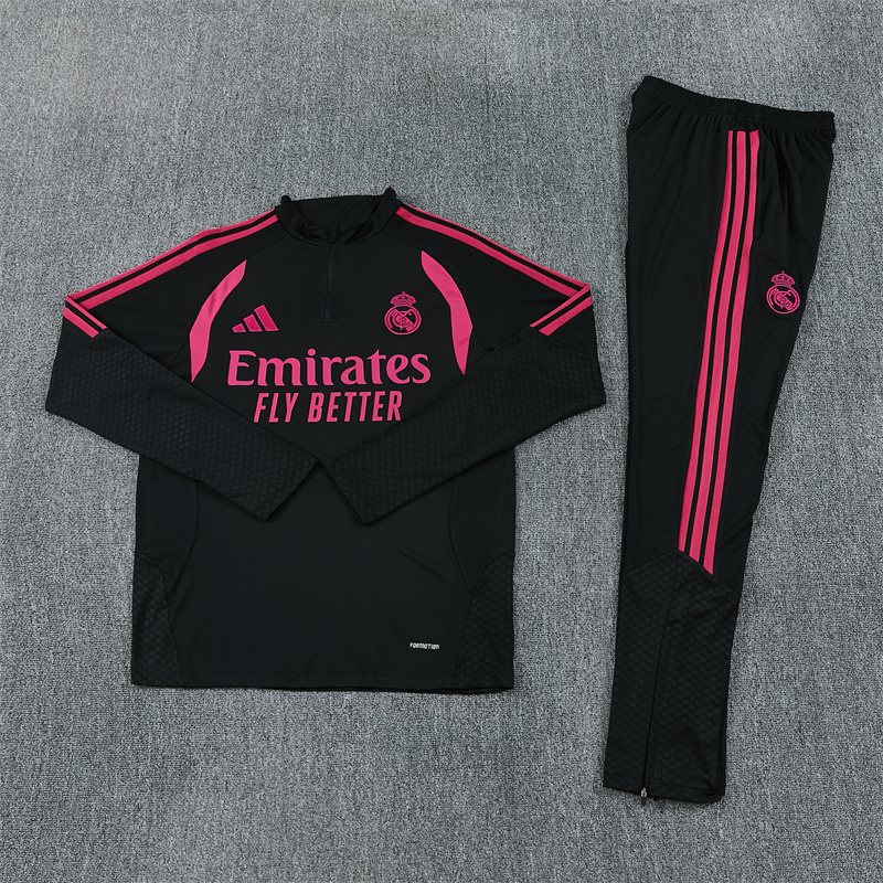 2026-27 Real Madrid Black Half-Zip Training Jersey