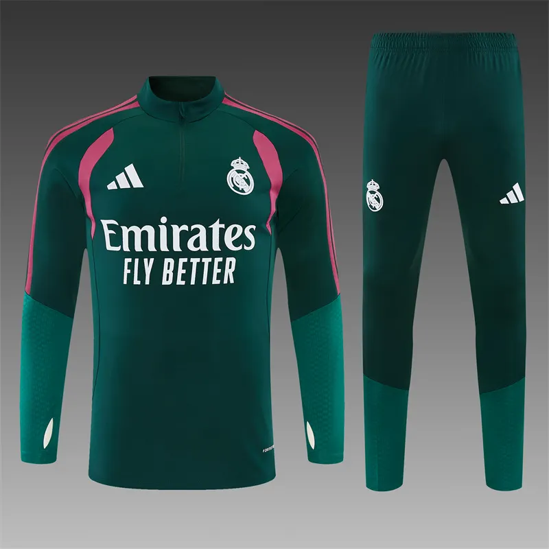 2026-27 Real Madrid Dark Green Half-Zip Training Jersey