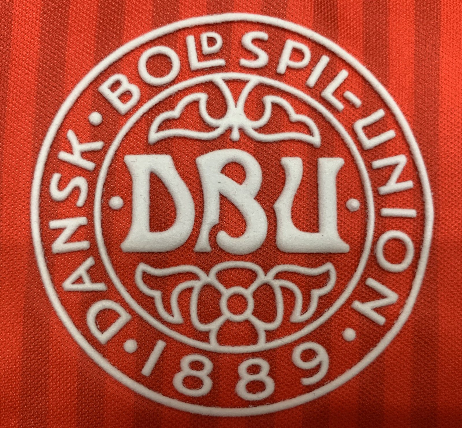 1986 Denmark home red and white retro jersey