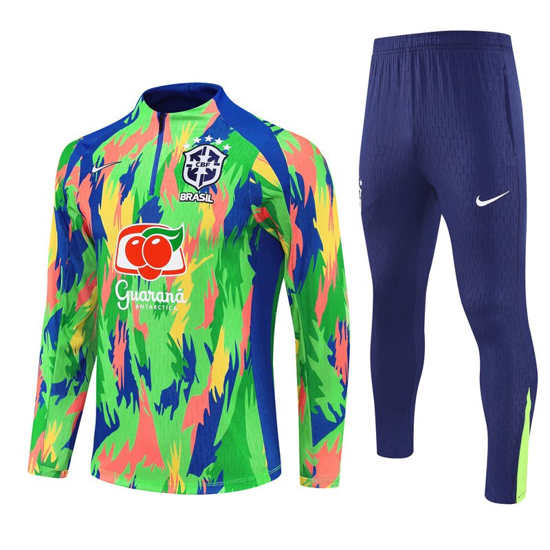2025-26 Brazil Teal Half-Zip Training Jersey