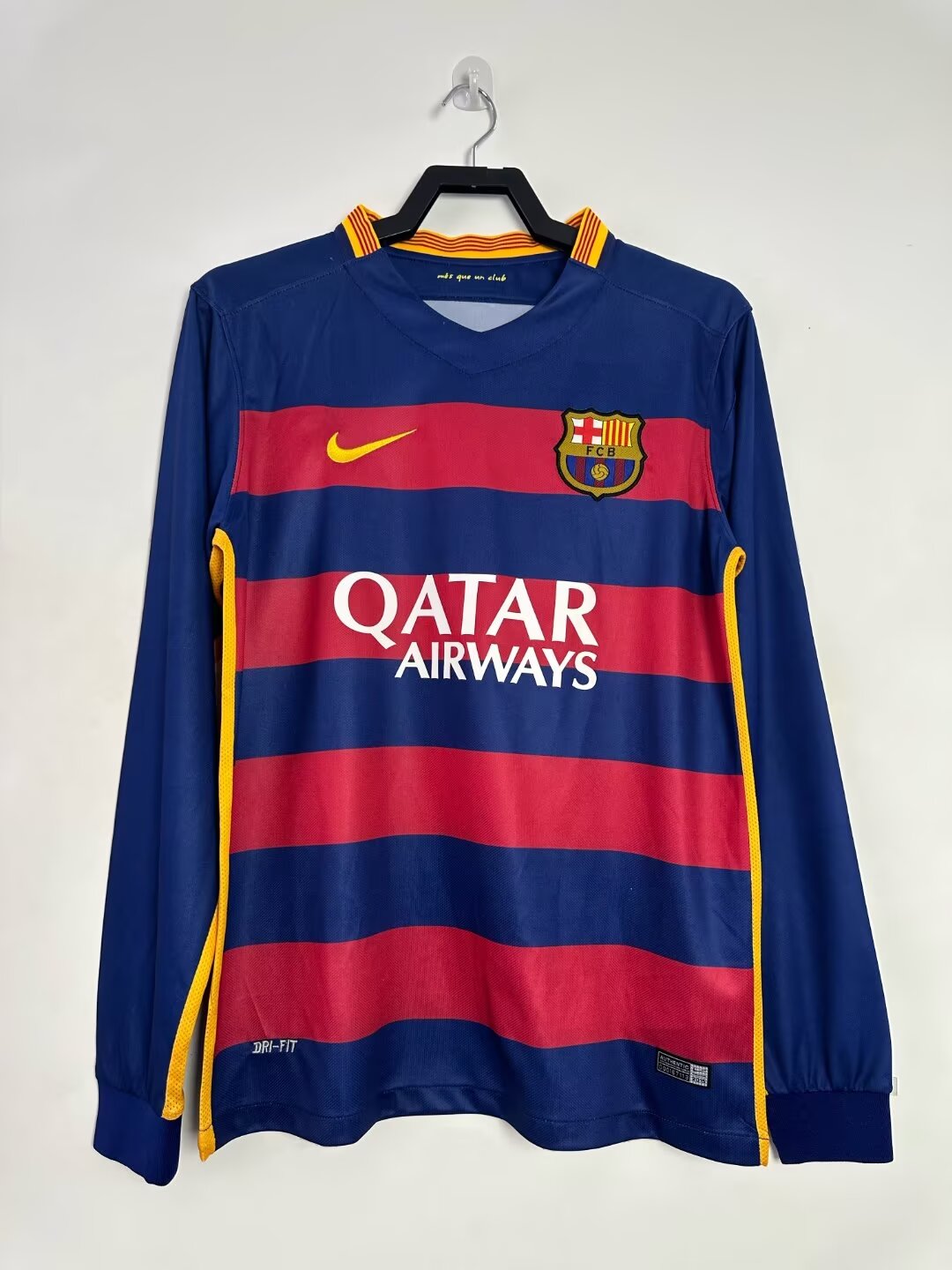 2015-16 Barcelona Home Long Sleeve Retro Jersey