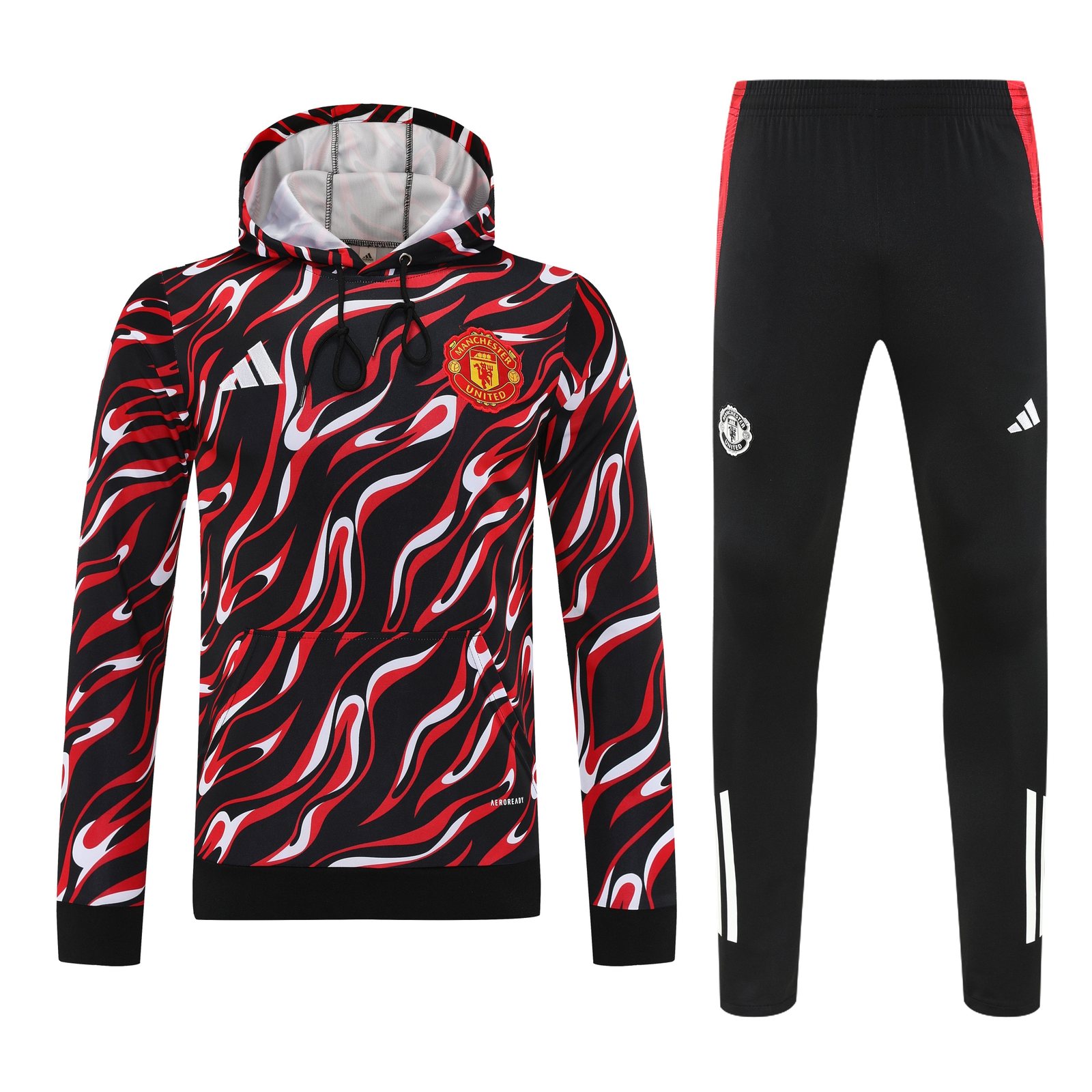 2025-26 Manchester United Black and Red Training Hooded Jersey