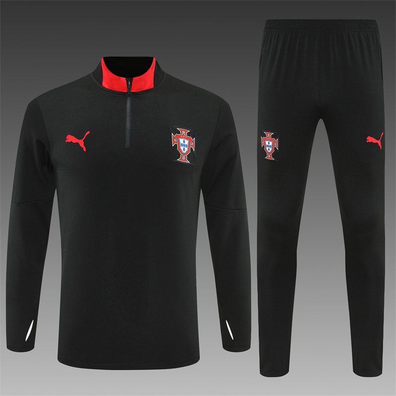 2025-26 Portugal Black Half-Zip Training Jersey