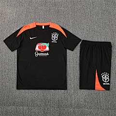 2025-26 Brazil Black Short Sleeve Training Jersey