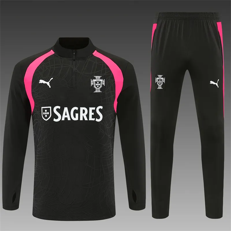2026-27 Portugal Team Ink Black Half-Zip Training Jersey