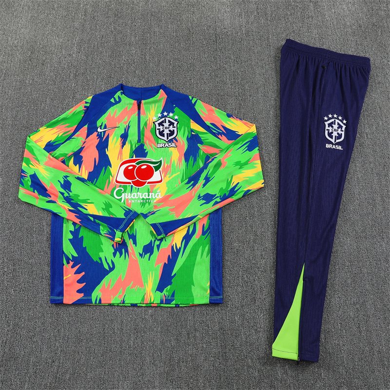 2025-26 Brazil Teal Half-Zip Training Jersey
