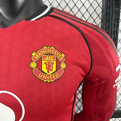 2025-26 Manchester United Home Long Sleeve Shirt - Player Edition