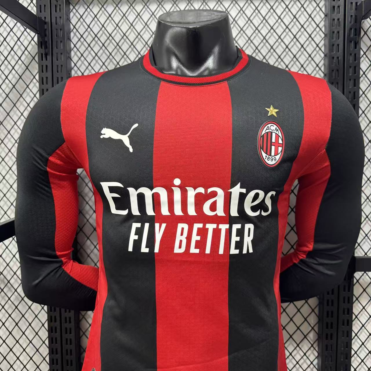 2026-27 AC Milan Home Long-Sleeve Jersey – Player Version