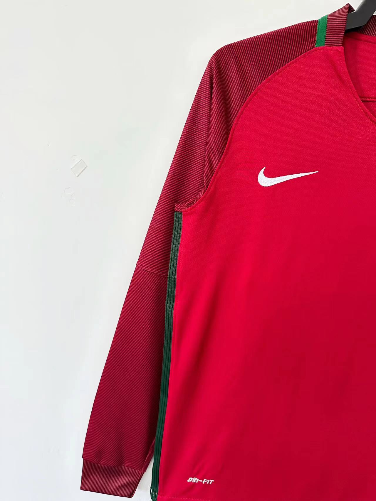 2016 Portugal Home Long Sleeve Retro Jersey