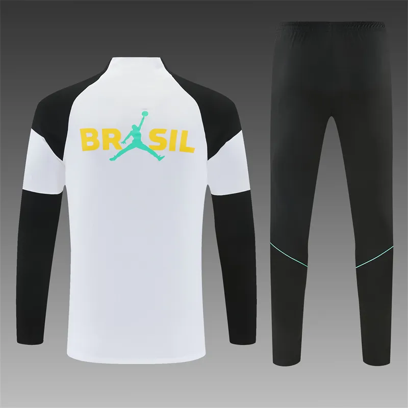 2026-27 Brazil Jordan White Half-Zip Training Jersey