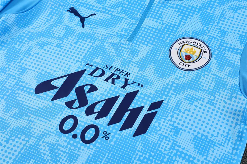 2025-26 Manchester City Light Blue Half-Zip Training Jersey
