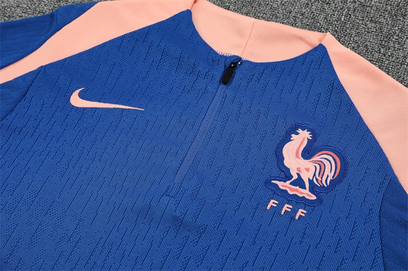 2025-26 France Blue Half-Zip Training Jersey