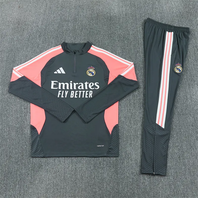 2026-27 Real Madrid Dark Grey Half-Zip Training Jersey