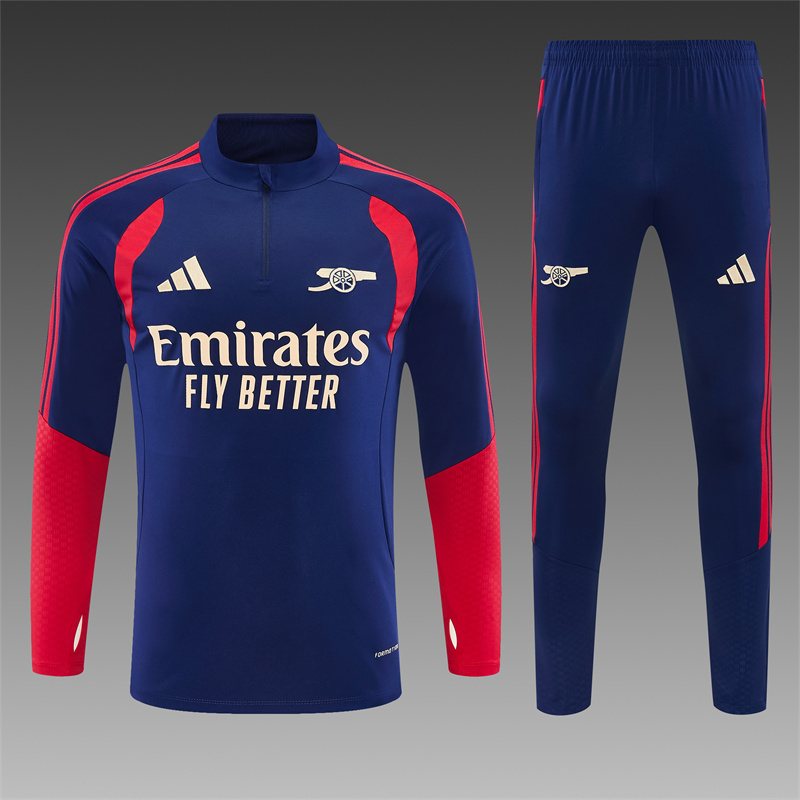 2026-27 Arsenal royal blue half-zip training kit