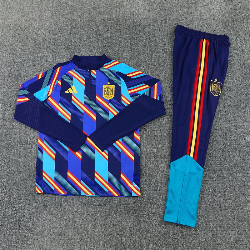 2026-27 Spain Royal Blue Half-Zip Training Jersey