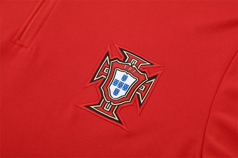 2025-26 Portugal Red Half-Zip Training Jersey
