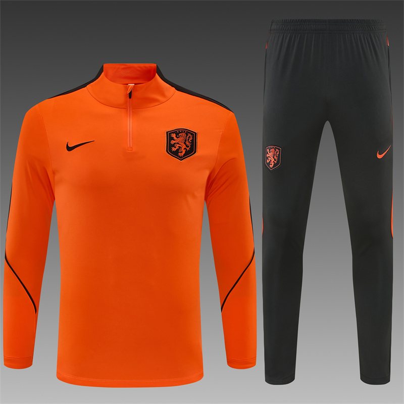 2026-27 Netherlands Royal Orange Half-Zip Training Jersey