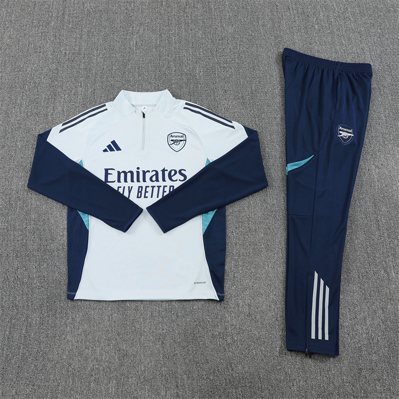 2025-26 Arsenal Light Grey Half-Zip Training Jersey
