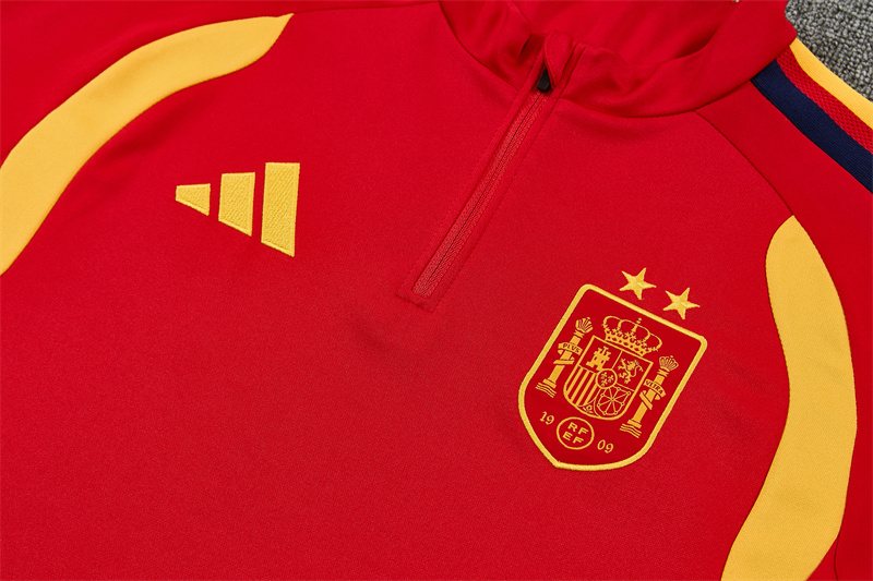 2026-27 Spain Red Half-Zip Training Jersey (Two Stars)