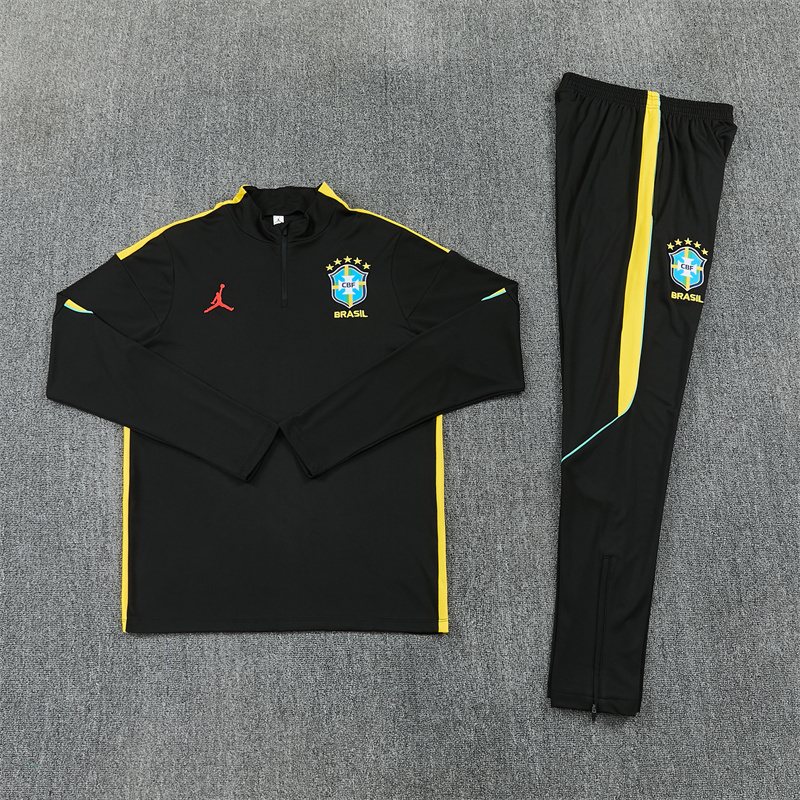 2026-27 Brazil Black Half-Zip Training Jersey