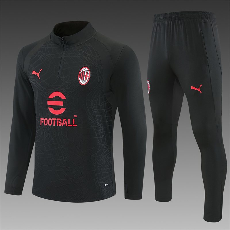 2026-27 AC Milan Black Half-Zip Long-Sleeve Training Jersey