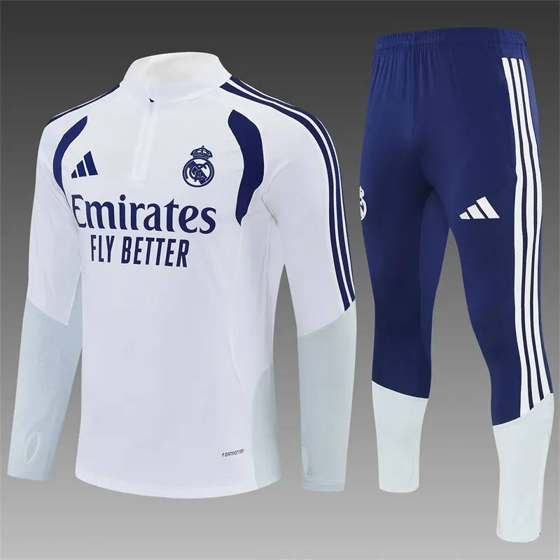 2026-27 Real Madrid White Half-Zip Training Jersey