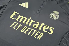 2025-26 Real Madrid dark grey half-zip training jersey