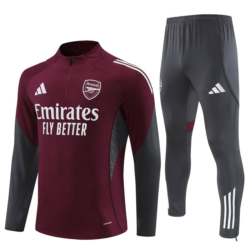 2025-26 Arsenal Red Half-Zip Training Jersey