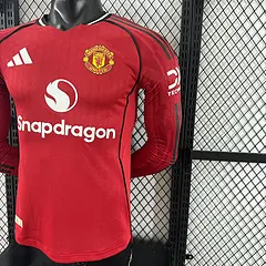 2025-26 Manchester United Home Long Sleeve Shirt - Player Edition