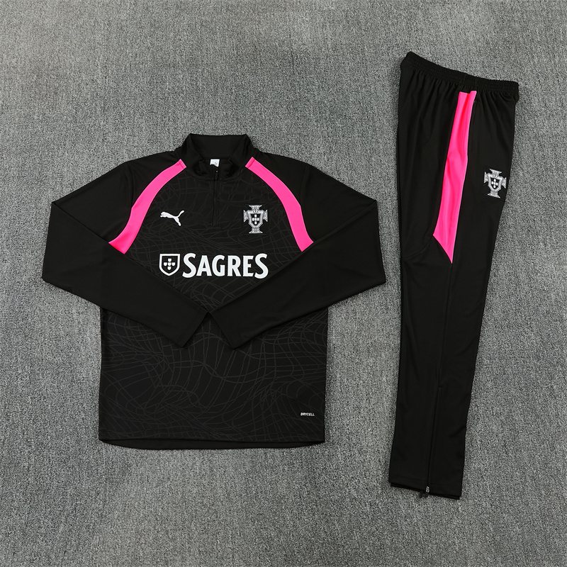 2026-27 Portugal Team Ink Black Half-Zip Training Jersey