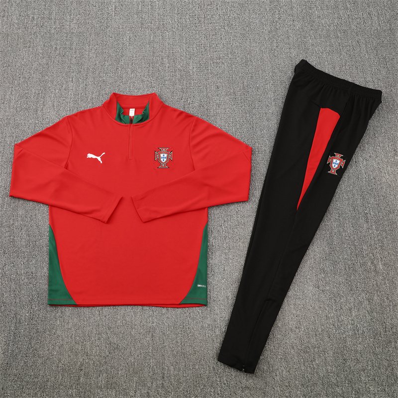 2025-26 Portugal Red Half-Zip Training Jersey