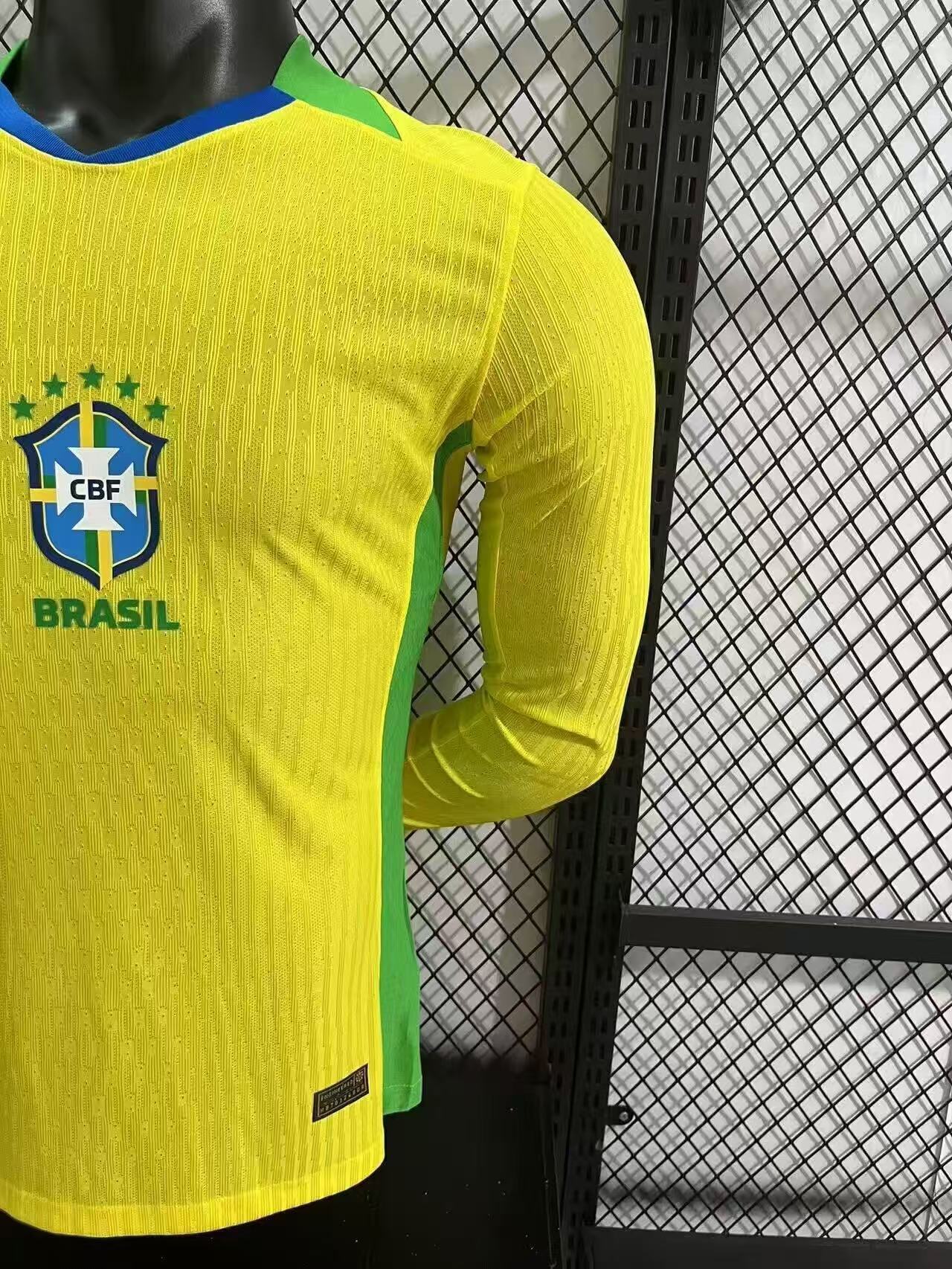 2025-26 Brazil Home Long-Sleeve Jersey – Player Version