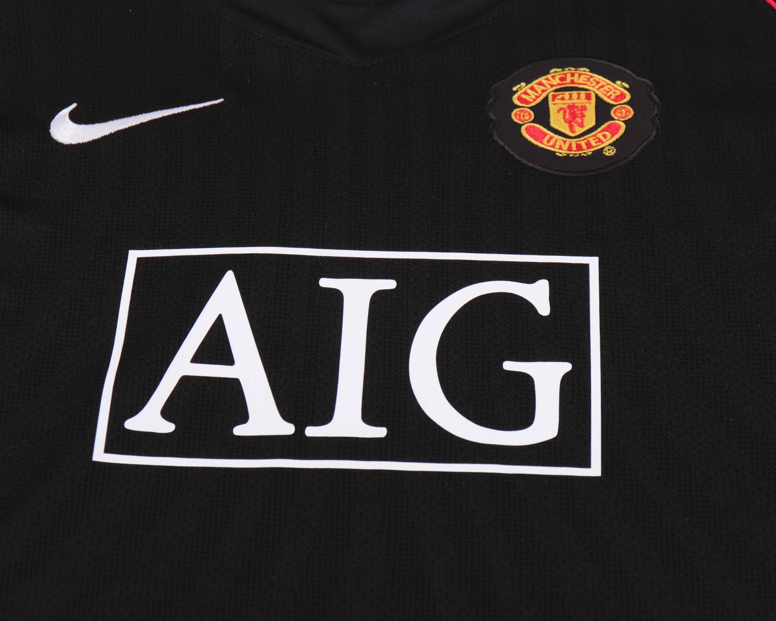 2007-08 Manchester United Away Retro Shirt Black - Kids Sizes
