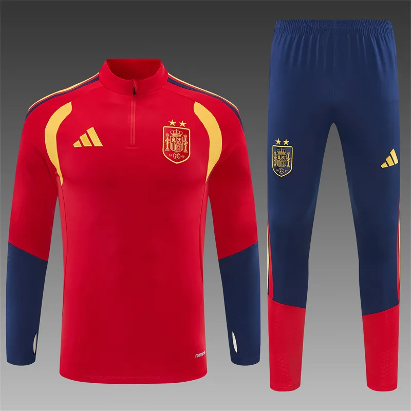 2026-27 Spain Red Half-Zip Training Jersey (Two Stars)