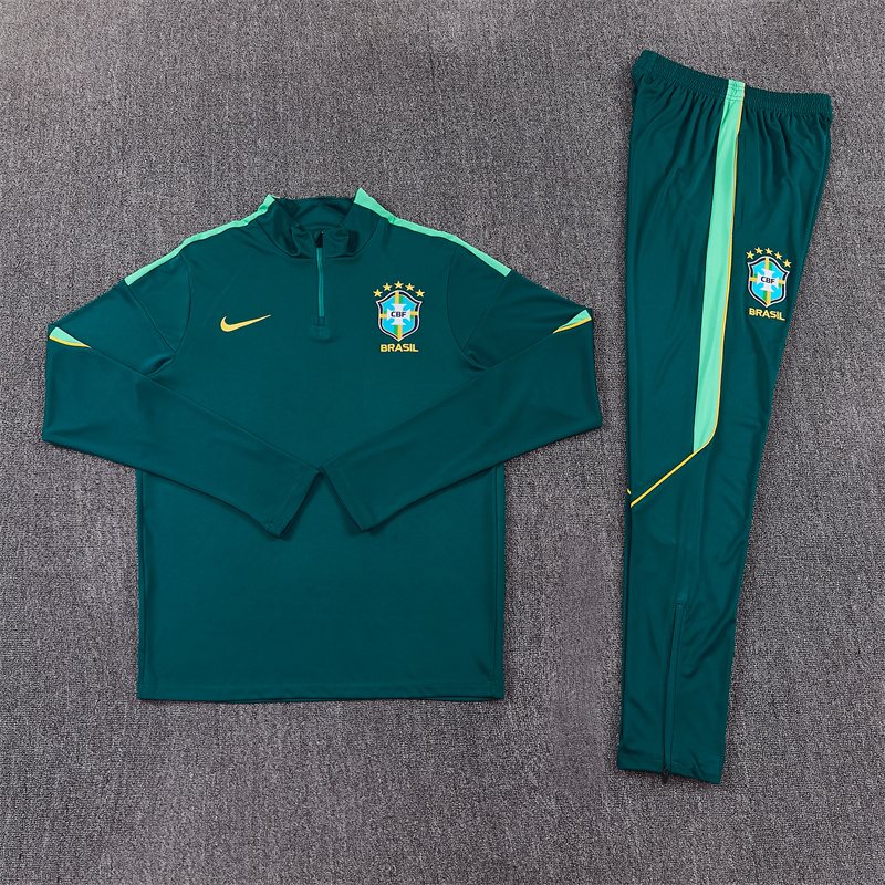 2026-27 Brazil Dark Green Half-Zip Training Jersey