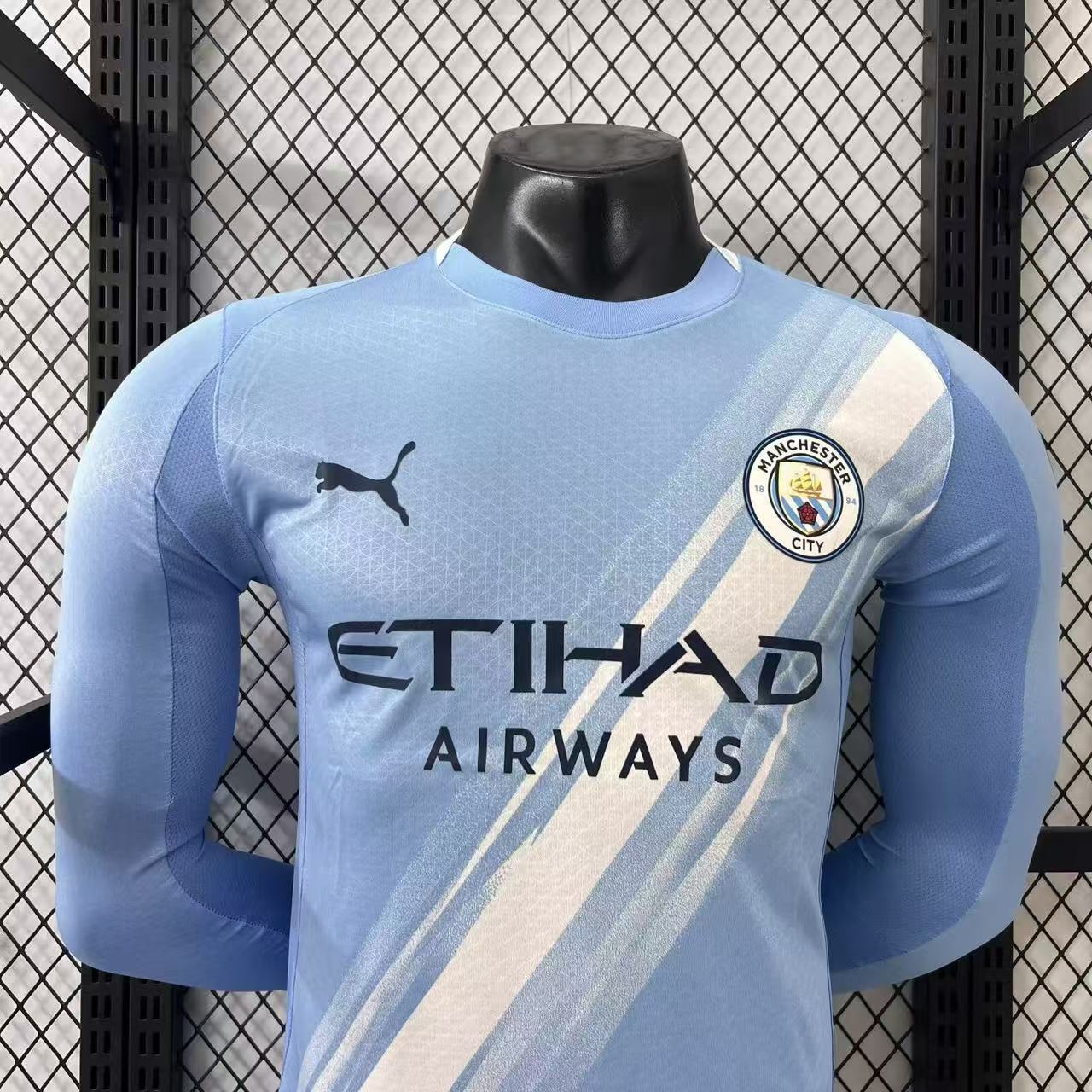 2025-26 Manchester City Home Long-Sleeve Jersey – Player Version