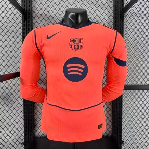 2025-26 Barcelona Second Away Long Sleeve Jersey - Player Edition