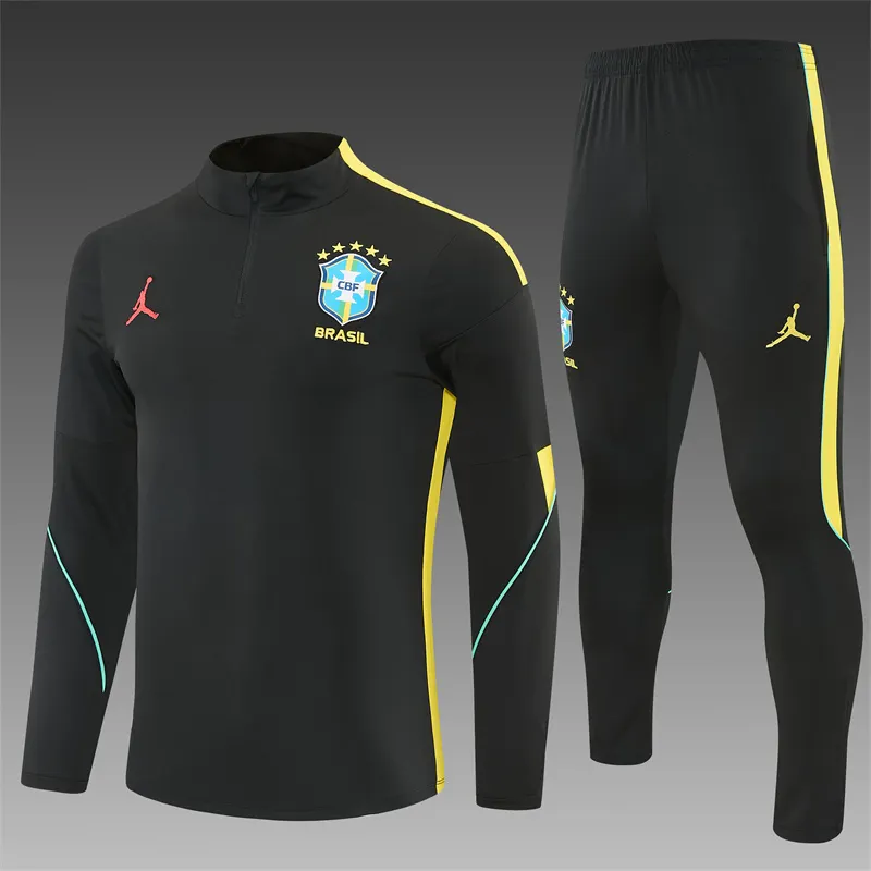 2026-27 Brazil Black Half-Zip Training Jersey