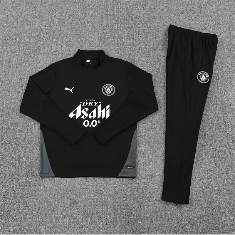 2025-26 Manchester City Black Half-Zip Training Jersey