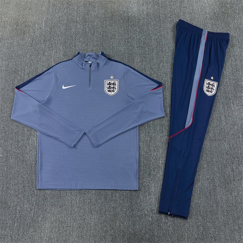 2026-27 England Grey Half-Zip Training Jersey