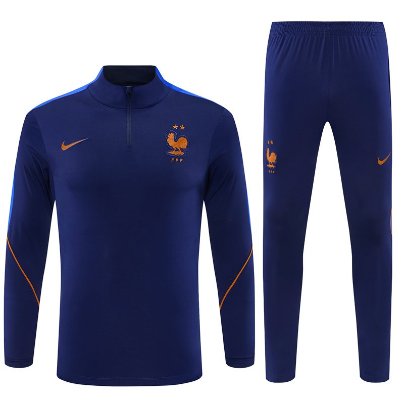 2026-27 France Royal Blue Half-Zip Training Jersey