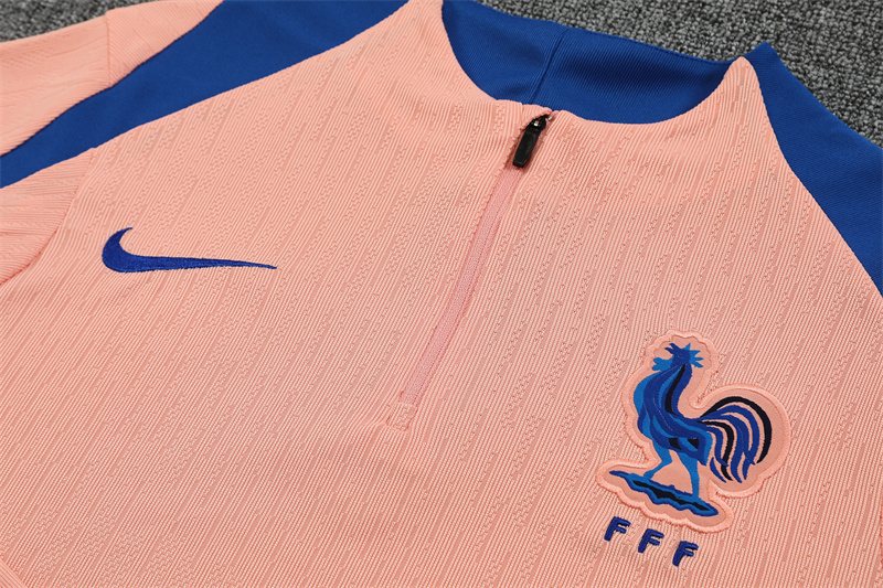 2025-26 France Light Pink Half-Zip Training Jersey
