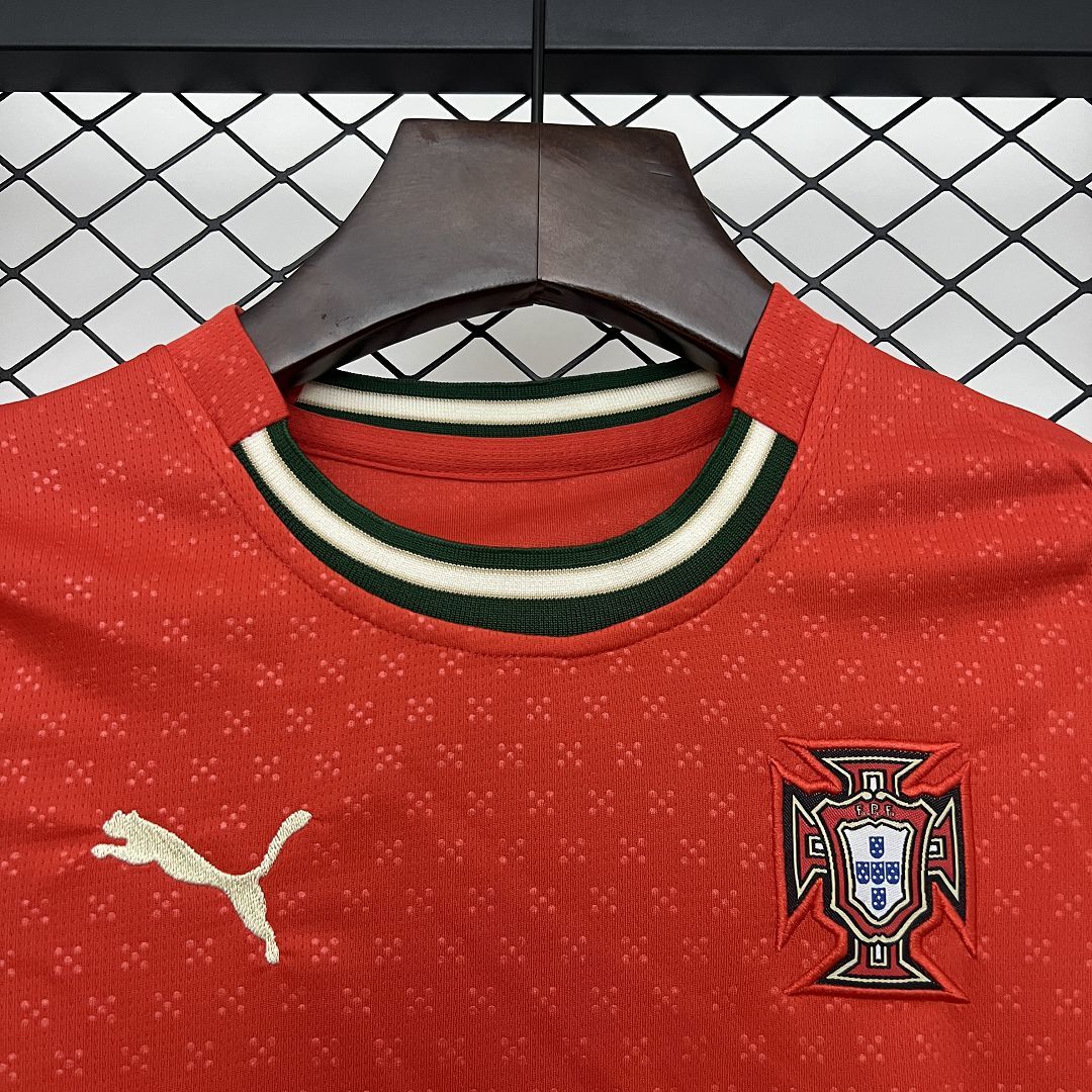 2025-26 Portugal Home Long Sleeve Shirt - Kids