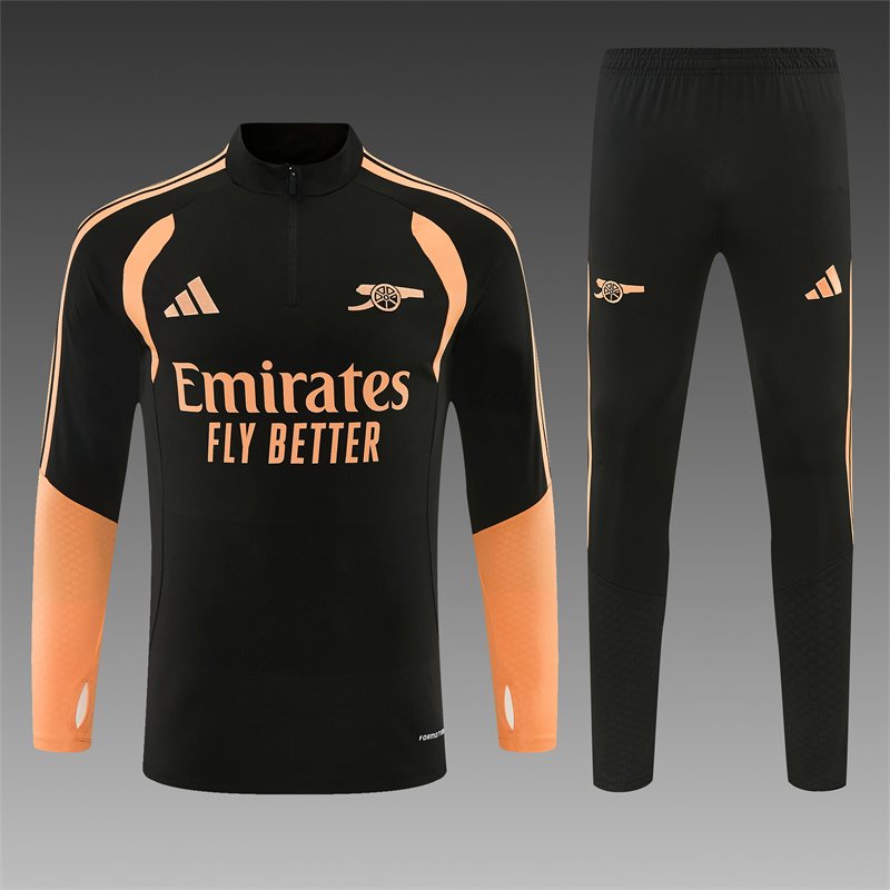 2026-27 Arsenal Black Half-Zip Training Kit