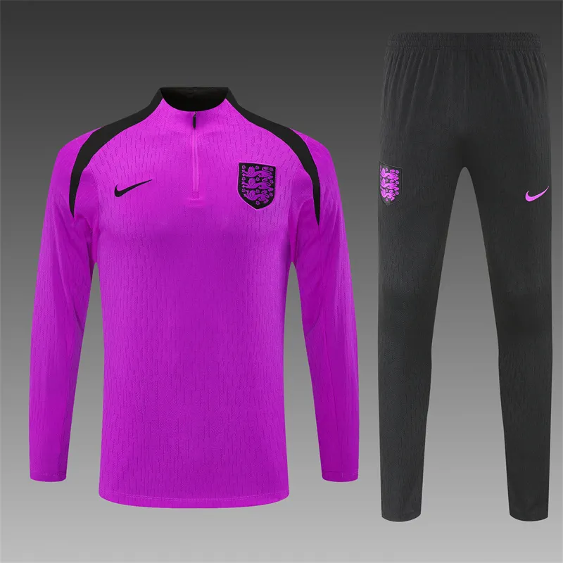 2025-26 England Purple Half-Zip Training Jersey
