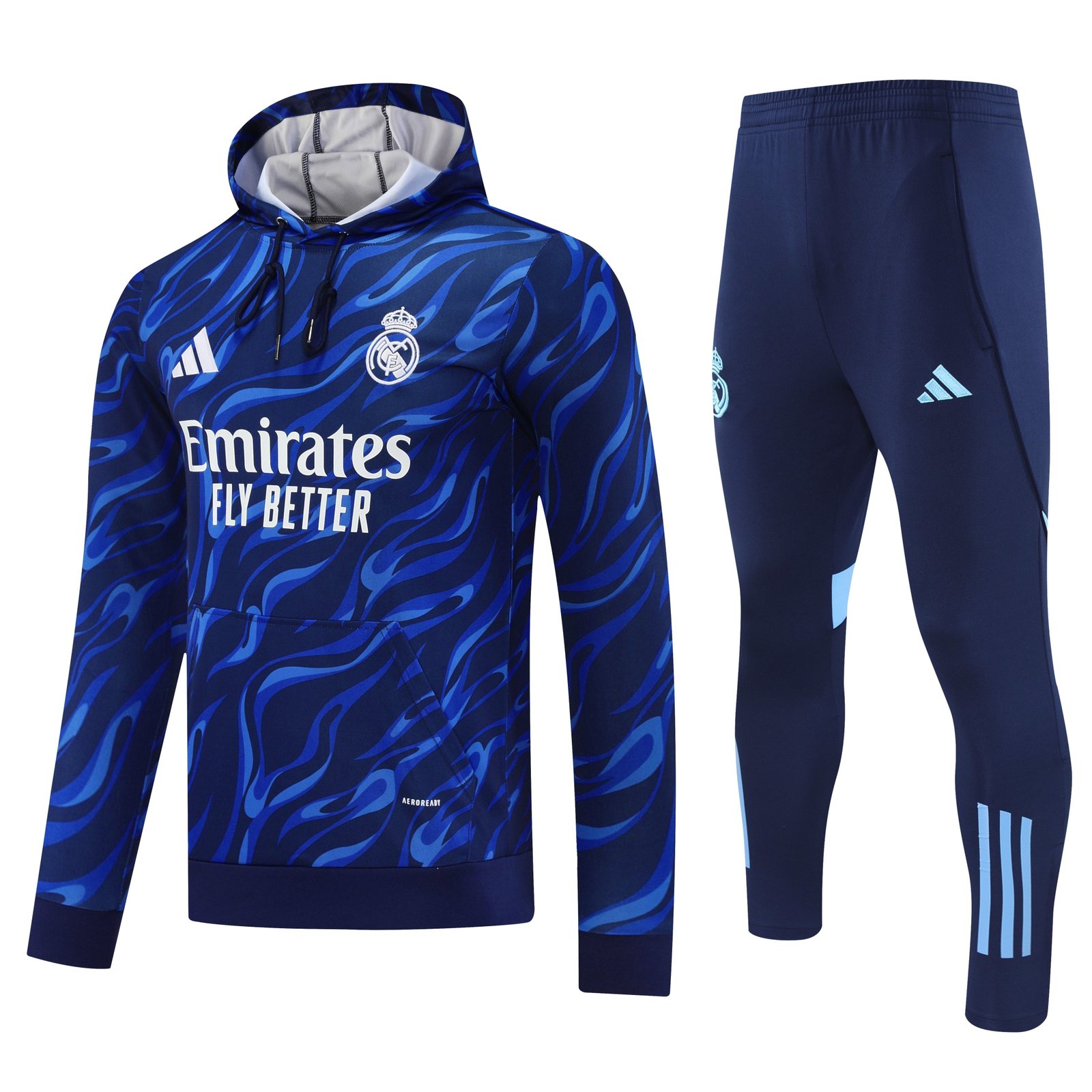 2025-26 Real Madrid Blue Hooded Training Jersey