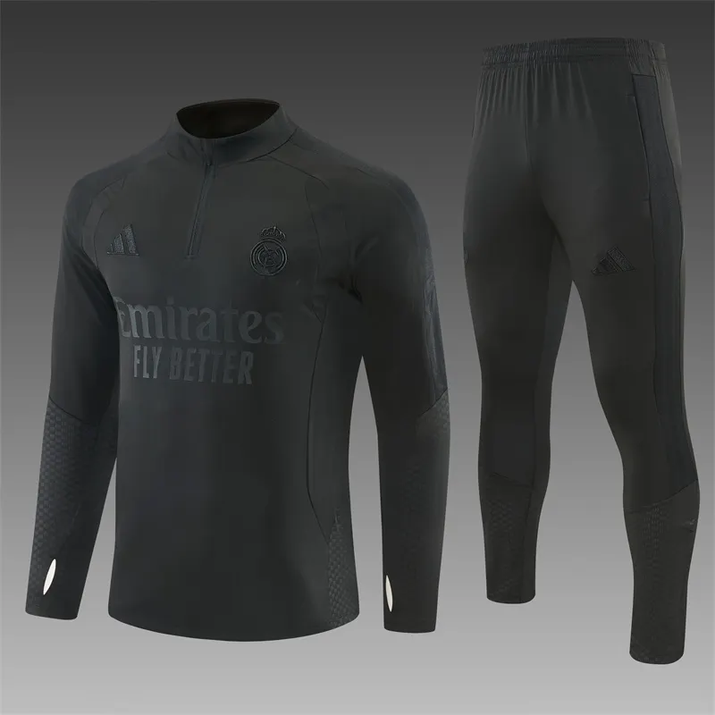 2026-27 Real Madrid Black Half-Zip Training Jersey